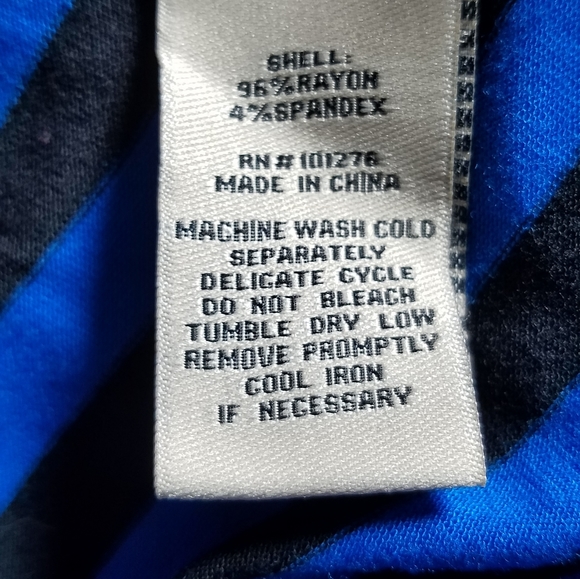 ECI Striped blue and black fit and flare stretch dress size Small - Picture 4 of 5